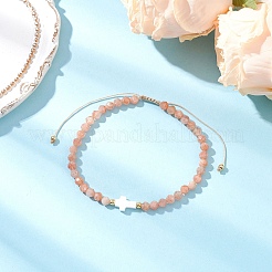 Bracelets tressés en perles de pierres précieuses naturelles mélangées pour femmes&nbsp;BJEW-JB12211