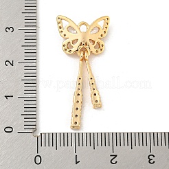 Pendenti in zirconi cubici trasparenti in micro pavè di ottone&nbsp;KK-Z057-06G
