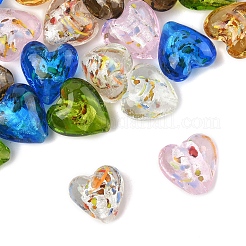 24 Stück 6 Farben handgefertigte Bunte Malerei-Glasperlen in Silberfolie&nbsp;FOIL-FS0001-01