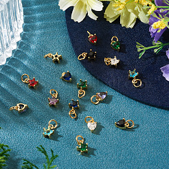 12 pz 2 stili ottone micro pavé zirconia cubica charms&nbsp;KK-TA0008-70E