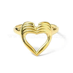 Bague de manchette ouverte en acier inoxydable 304 avec placage ionique (IP)&nbsp;RJEW-L109-043G