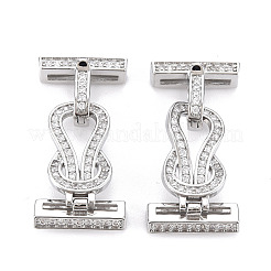 Messing Micro Pave klare Zirkonia Falte über Verschlüsse&nbsp;KK-S356-577-NF