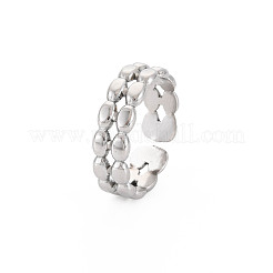 Anello polsino aperto ovale in acciaio inossidabile 304 anti-ossidazione per donna&nbsp;RJEW-S405-163P