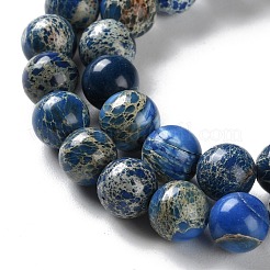 Fili di perle di regalite naturale tinta/diaspro imperiale/diaspro sedimentario marino&nbsp;G-B124-C01-05