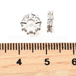 Flache runde messing micro pave zirkonia spacer perlen&nbsp;KK-L230-01P-02