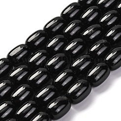 Gefärbte und erhitzte natürliche schwarze Onyxperlenstränge&nbsp;G-G177-G01-01