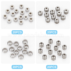 80 Stück 4 Stil 304 Edelstahlperlen&nbsp;STAS-DC0005-57