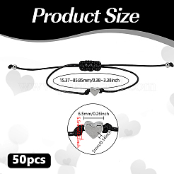 50 verstellbares Armband aus geflochtener Polyesterschnur&nbsp;BJEW-GO0001-28