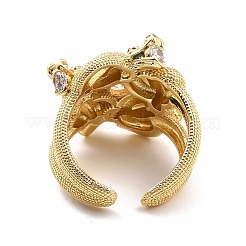 Anello polsino avvolto da serpente in zirconia cubica trasparente per donna&nbsp;RJEW-C018-02G