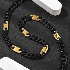304 Edelstahl Cuban Link Kette Halsketten für Frauen Männer&nbsp;NJEW-A033-01B-EB
