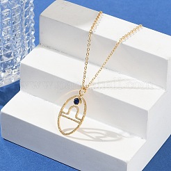 Collane a catena con ciondolo a dodici costellazioni in acciaio inossidabile 304 con zirconi cubici e rune per donna&nbsp;NJEW-B121-02G-07