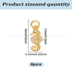 Ciondoli in ottone con micro pavé di zirconi da 6 pezzo&nbsp;KK-LP0001-41