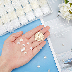 Cabochons de perles d'imitation en plastique ABS 2 couleurs et perles sans trou&nbsp;MRMJ-PH0001-47
