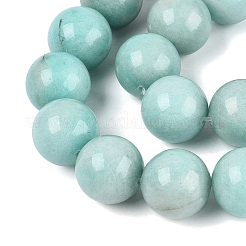 Teñidos naturales blancas abalorios de jade hebras&nbsp;G-Q606-69A