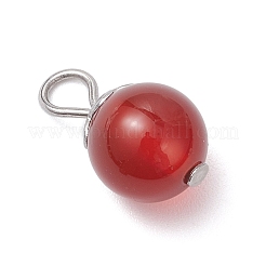 21 Stück 21 Stile natürliche & synthetische gemischte Edelsteine runde Charms&nbsp;PALLOY-JF04619-02