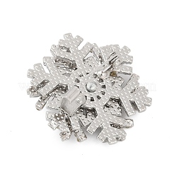 Broches de aleación de copos de nieve giratorios con rhinestone para ropa de mochila&nbsp;PALLOY-D361-11G