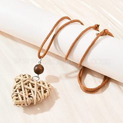 Boho-Halsketten mit Anhänger aus gewebtem Rattan&nbsp;WD-CBA76F6-01A