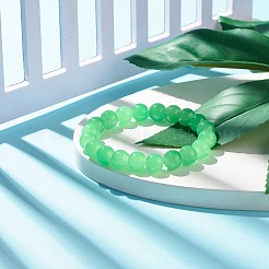 10 mm Jade-Glasperlen-Stretcharmband für Frauen&nbsp;BJEW-JB07422