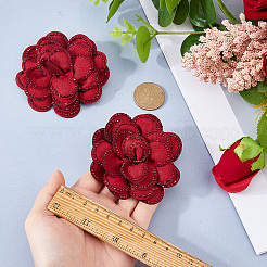 2 Stück Blumen-Schuhschnallenclips aus Polyester&nbsp;DIY-FH0010-56C