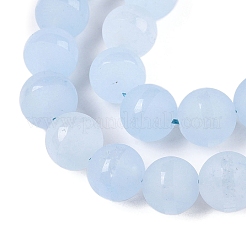 Brins de perles de jade blanc naturel givré&nbsp;G-T138-10mm-209C