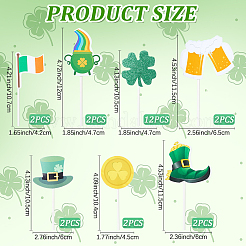 Kleeblatt-Kuchenaufsätze aus Papier zum Saint Patrick's Day&nbsp;AJEW-WH20022-29A