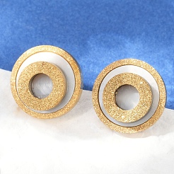 Boucles d'oreilles à tige en acier inoxydable 304 imitation coquillage&nbsp;EJEW-Z089-20G