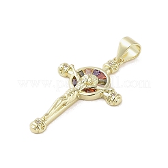 Goldenen Messing Mikro ebnen Zirkonia Anhänger&nbsp;KK-A209-08G-01