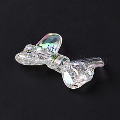 Placcatura uv perline crackle acriliche trasparenti iridescenti arcobaleno&nbsp;OACR-E010-05