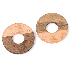 Pendentifs en résine transparente et bois de noyer&nbsp;RESI-S389-013A-B04