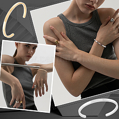 2 Stück 2 Farben 304 Edelstahl Manschettenarmbänder&nbsp;BJEW-UN0001-26