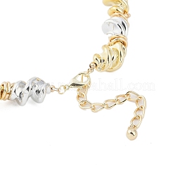 Collane di perline irregolari in lega bicolore da donna&nbsp;NJEW-Z043-01PG-02