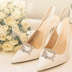 4 Stück 2 Farben Glas-Strass-Schuhdekoration&nbsp;FIND-GO0002-28