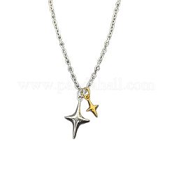 Collares unisex con colgante de estrella de aleación bicolor.&nbsp;WG0BC0F-01