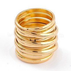 Ionenplattierung (IP) Unisex 304 Edelstahl Fingerringe&nbsp;RJEW-K233-16-G