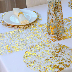 Tischdecke aus Polyesternetz mit Goldfolie&nbsp;AJEW-WH0348-474