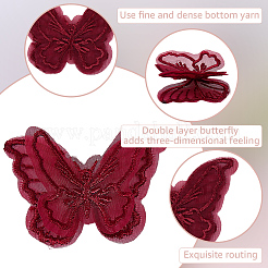 40 Stück 8 Farben Polyester Schmetterling&nbsp;DIY-SP0006-27