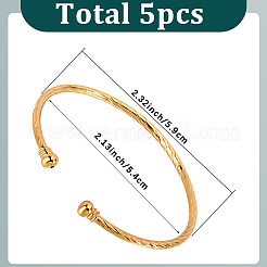 5 Stück offene Manschettenarmbänder aus Legierung&nbsp;BJEW-SC0001-69