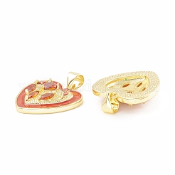 Cremagliera placcatura micro ottone spianare pendenti zirconi&nbsp;KK-H428-02G