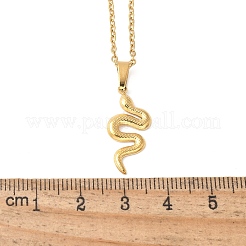 Halsketten mit Schlangenanhänger aus 304 Edelstahl für Damen und Herren&nbsp;LS-NJEW-Z063-03G-02