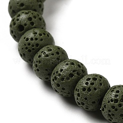 Brins de perles teintes en pierre de lave naturelle&nbsp;G-Z036-B01-13