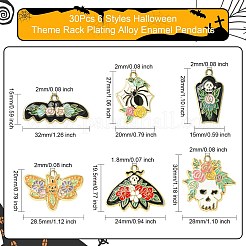 30 stücke 6 arten halloween thema rack überzug legierung emaille anhänger&nbsp;FIND-CJ0002-59