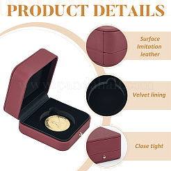 Caja de almacenamiento de piel sintética con interior de terciopelo.&nbsp;CON-WH0095-77B-01