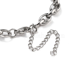 Bracciali con catene a maglie ovali in acciaio inossidabile 304 per uomo e donna&nbsp;BJEW-D042-35P