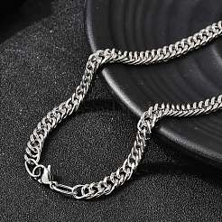 Collares de cadena de eslabones cubanos de acero inoxidable 304 de 5.5 mm para hombres&nbsp;NJEW-B134-08A-P