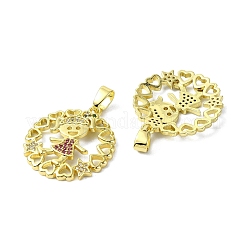 Porte micro ouvrent pendentifs zircone cubique en laiton de placage&nbsp;KK-R157-13C-G