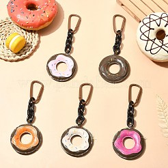 5 Stück Donut-Anhänger-Dekoration aus PU-Leder in 5 Farben&nbsp;AJEW-CJ0001-60