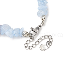 Set di braccialetti con perline di acquamarina naturale e stelle marine e ciondoli di tartaruga in turchese sintetico&nbsp;BJEW-JB12405-01