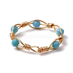 Runder natürlicher Rubin & Magnesit & Turmalin & Amethyst & Lapislazuli Fingerring&nbsp;RJEW-JR00740