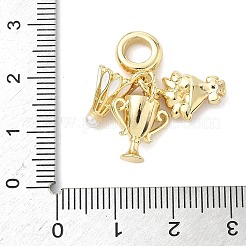 Messing mikro pflastern klare kubik zirkonia europäische baumeln charme&nbsp;KK-K368-28G