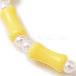 Set di braccialetti elasticizzati con perline di perle in acrilico e plastica ABS da 6 pezzo in 6 colori&nbsp;BJEW-JB09550